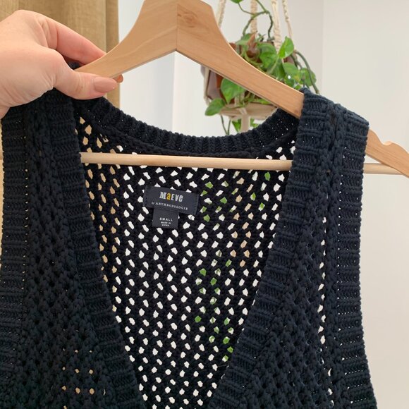 Anthropologie Maeve "Tammie Jo" Mesh Black Vest - S - Picture 5 of 8